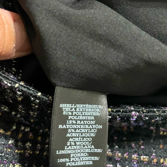 Ann Taylor Tweed Mini Skirt Womens 8 Wool Blend Back Zip Lined Textured - Picture 6 of 8